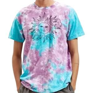 Urban Outfitters Ripple Sun Sketch Tie Dye Tee T Shirt Crew Purple Blue M